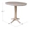 International Concepts Round 36 in Rd Top Pedestal Table, 12 in Leaf, 40.9 inH, Adjust Ht, Washed Gray Taupe, 36 in W, 48 in L K09-36RXT-27B-6B-2 - alternate 5